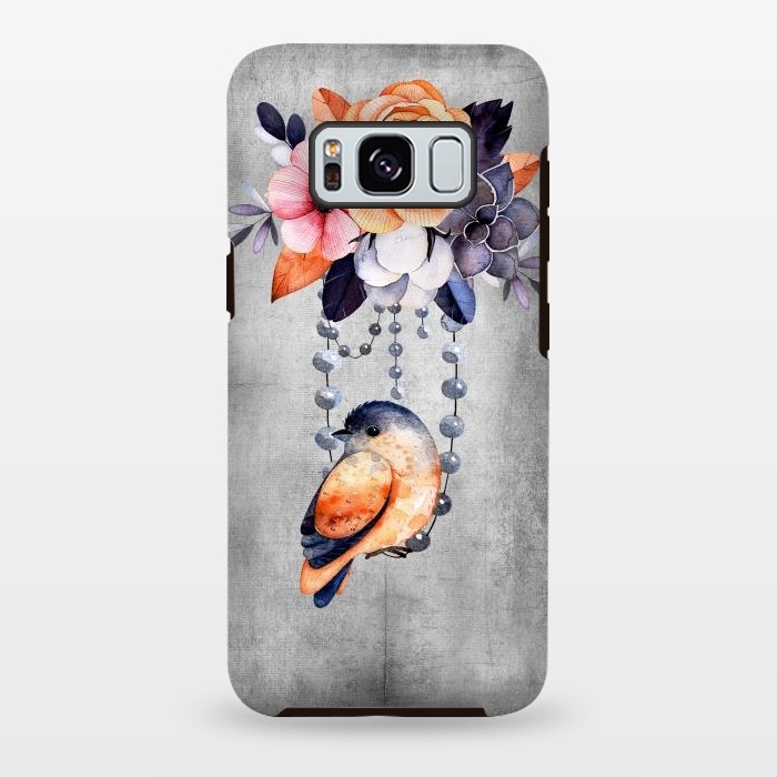 Galaxy S8 plus StrongFit Vintage flowers and bird by  Utart