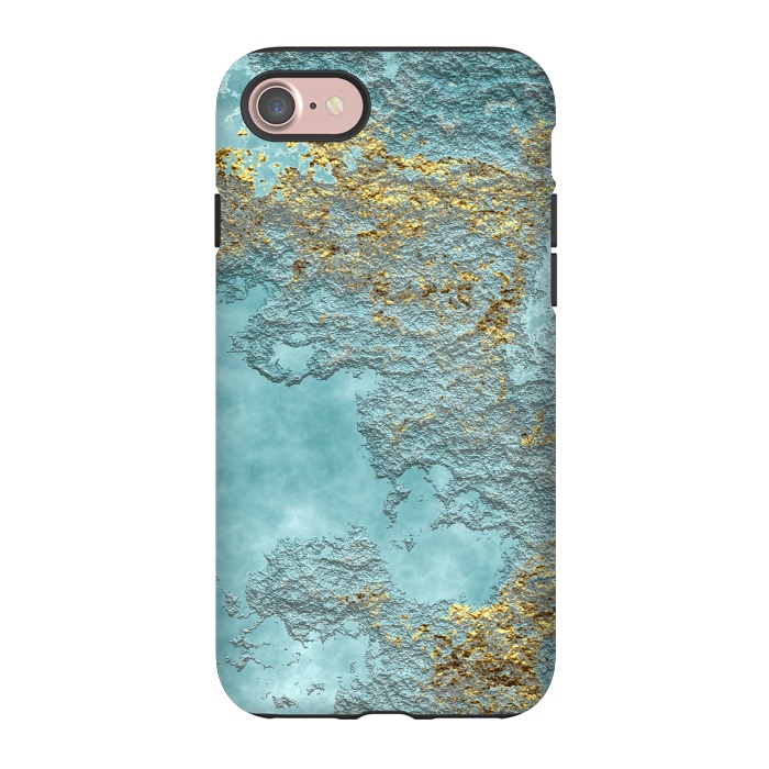 iPhone 7 StrongFit Gold Teal Minearal by Andrea Haase