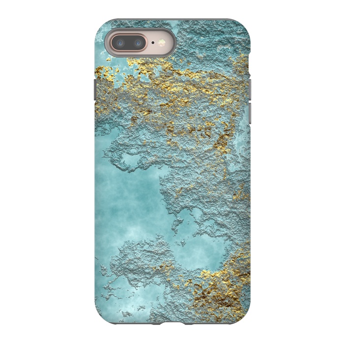 iPhone 7 plus StrongFit Gold Teal Minearal by Andrea Haase