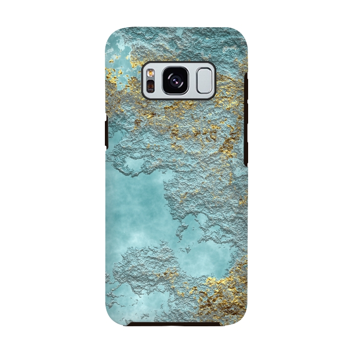 Galaxy S8 StrongFit Gold Teal Minearal by Andrea Haase