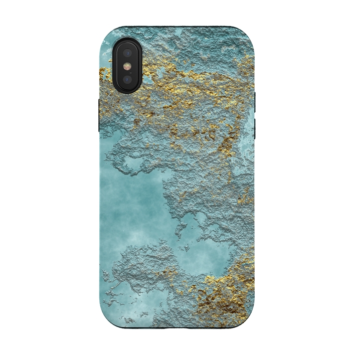 iPhone Xs / X StrongFit Gold Teal Minearal by Andrea Haase