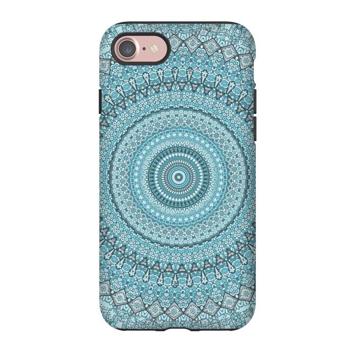 iPhone 7 StrongFit Teal Turquoise Mandala by Andrea Haase