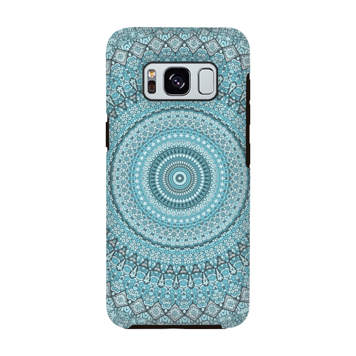 Galaxy S8 StrongFit Teal Turquoise Mandala by Andrea Haase