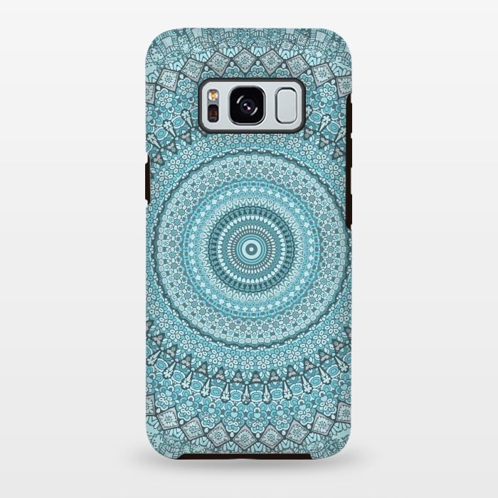 Galaxy S8 plus StrongFit Teal Turquoise Mandala by Andrea Haase