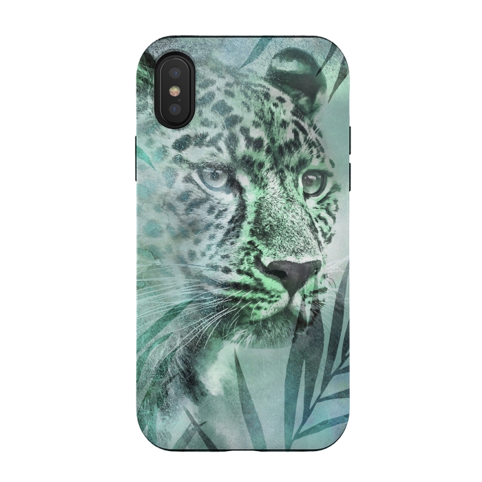 iPhone Xs / X StrongFit Cheetah Green Jungle 2 by Andrea Haase