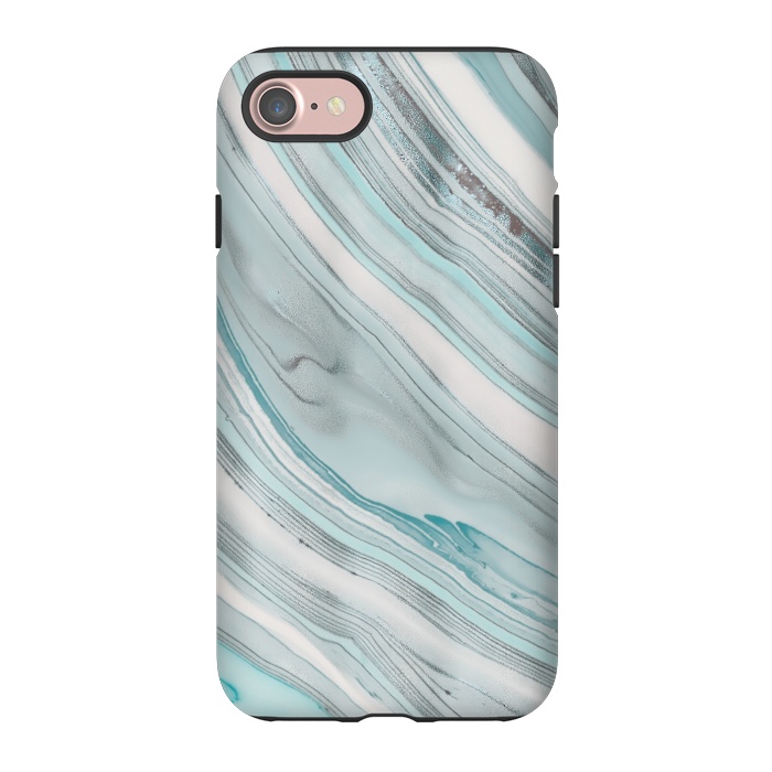 iPhone 7 StrongFit Teal Marble Elegance 2 by Andrea Haase