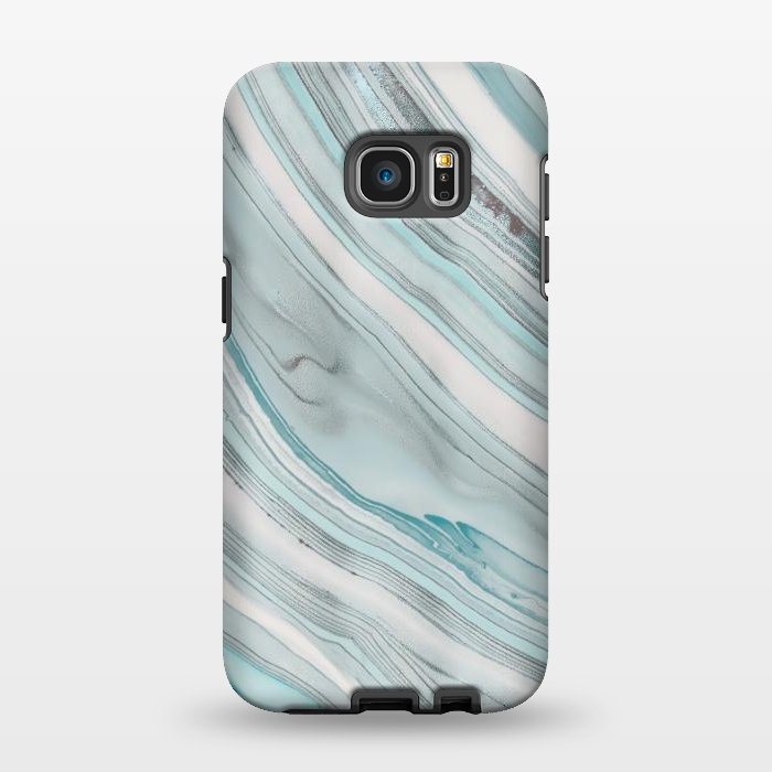 Galaxy S7 EDGE StrongFit Teal Marble Elegance 2 by Andrea Haase