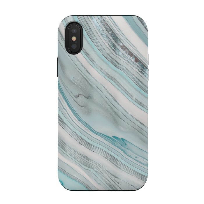 iPhone Xs / X StrongFit Teal Marble Elegance 2 by Andrea Haase