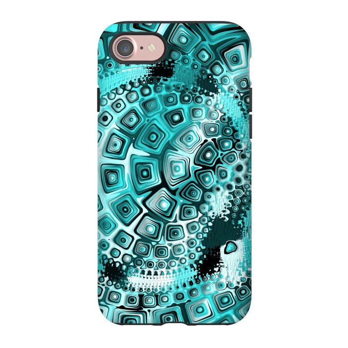 iPhone 7 StrongFit Teal Blue Fractal 2 by Andrea Haase