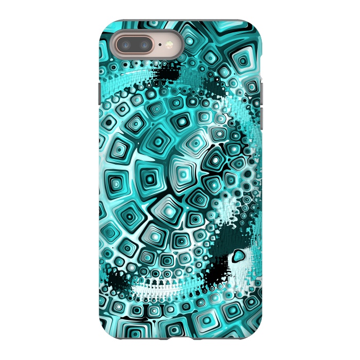 iPhone 7 plus StrongFit Teal Blue Fractal 2 by Andrea Haase