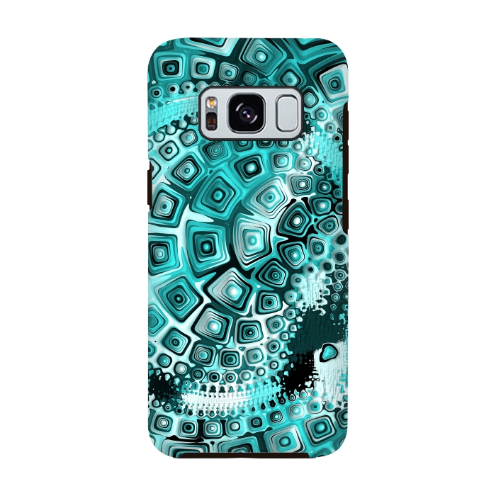 Galaxy S8 StrongFit Teal Blue Fractal 2 by Andrea Haase