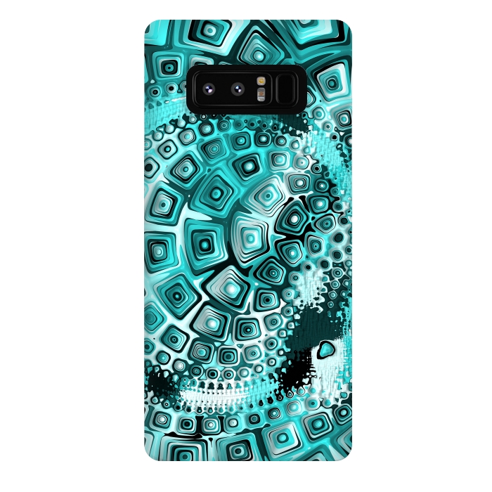 Galaxy Note 8 StrongFit Teal Blue Fractal 2 by Andrea Haase