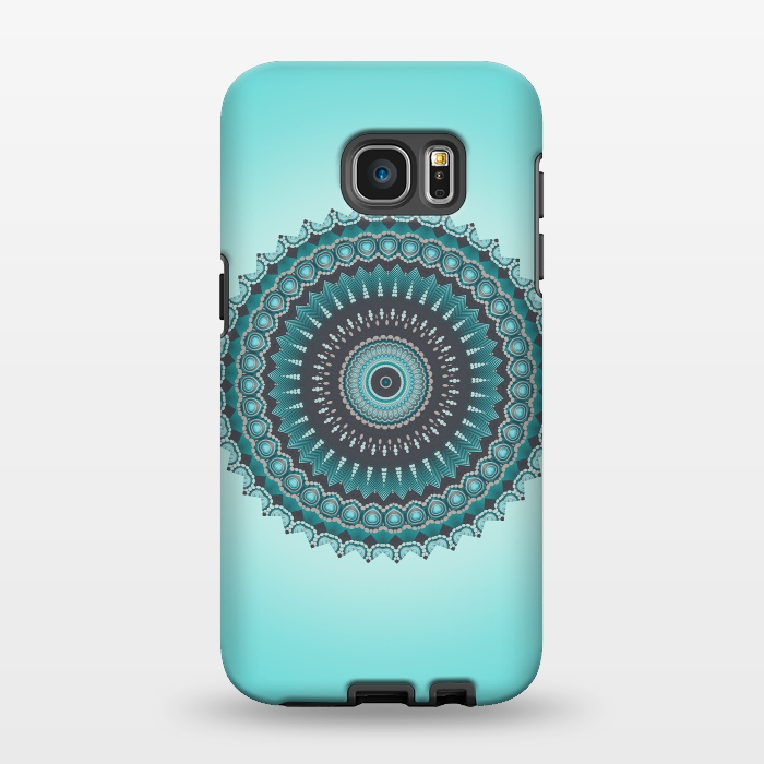 Galaxy S7 EDGE StrongFit Mandala Turquoise 2 by Andrea Haase