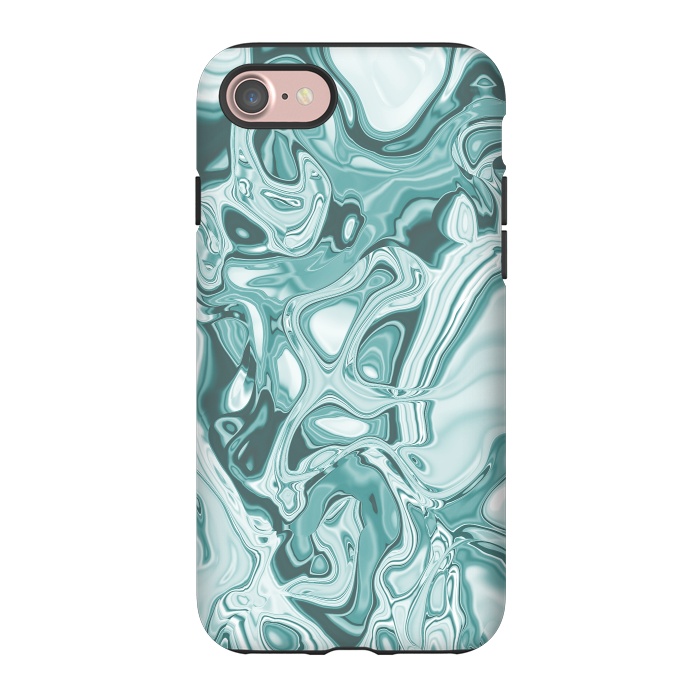 iPhone 7 StrongFit Faux Marble Teal Green 2 by Andrea Haase