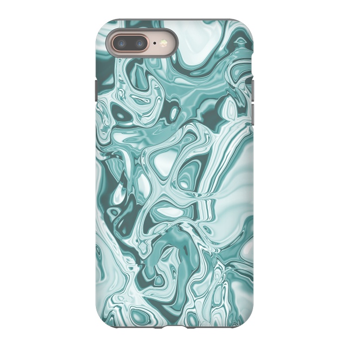 iPhone 7 plus StrongFit Faux Marble Teal Green 2 by Andrea Haase