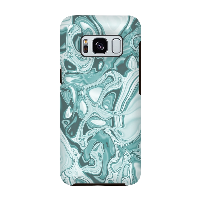 Galaxy S8 StrongFit Faux Marble Teal Green 2 by Andrea Haase
