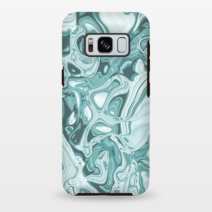 Galaxy S8 plus StrongFit Faux Marble Teal Green 2 by Andrea Haase