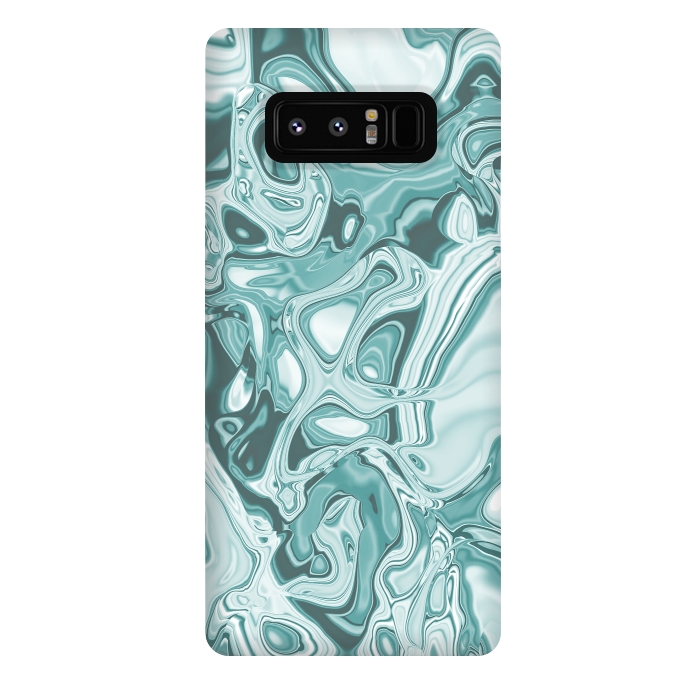 Galaxy Note 8 StrongFit Faux Marble Teal Green 2 by Andrea Haase