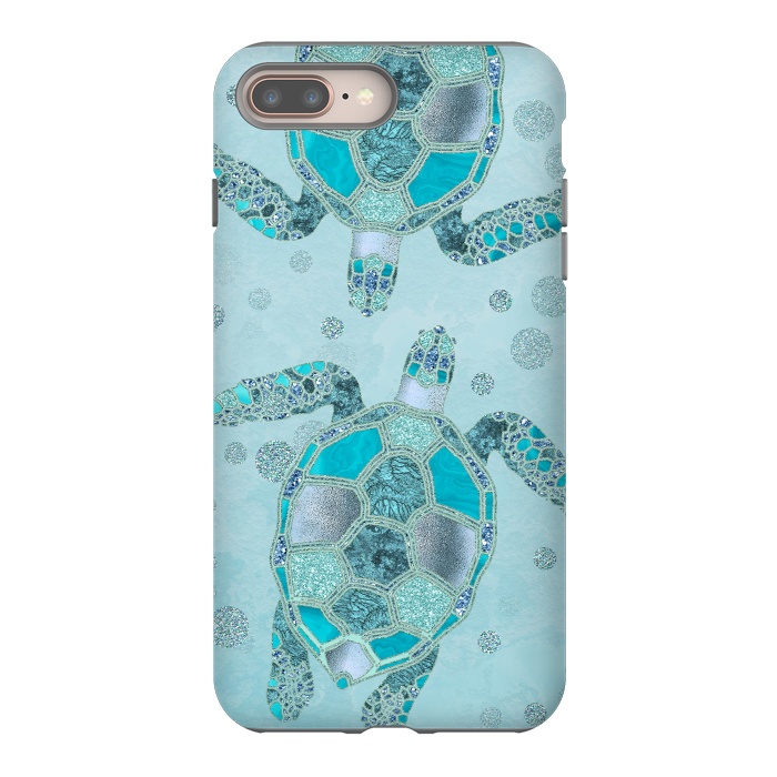 iPhone 7 plus StrongFit Turquoise Glamour Turtle 2 by Andrea Haase
