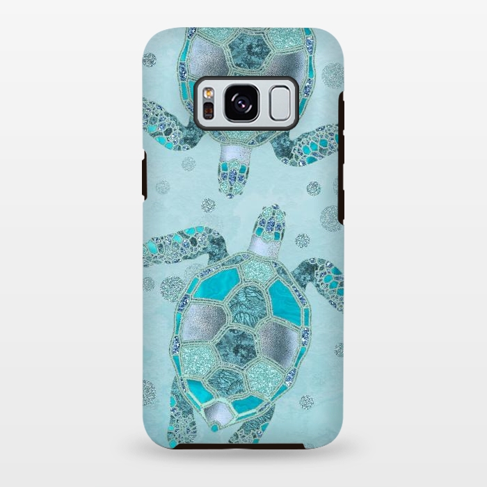 Galaxy S8 plus StrongFit Turquoise Glamour Turtle 2 by Andrea Haase