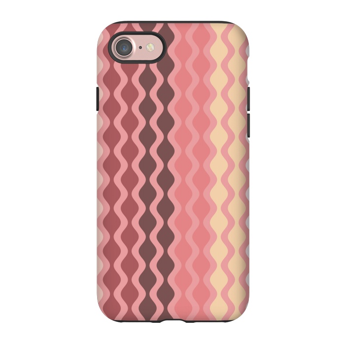 iPhone 7 StrongFit Falling Waves in Pink and Brown by Paula Ohreen