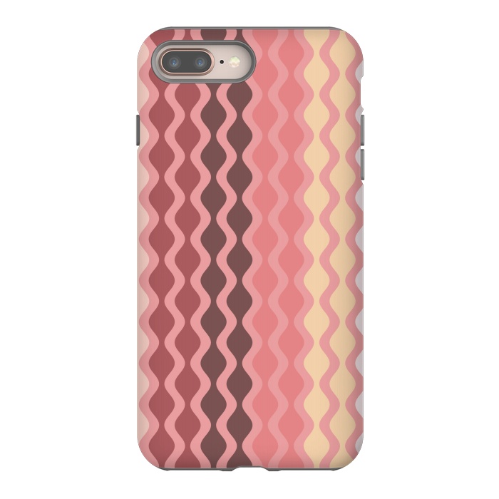 iPhone 7 plus StrongFit Falling Waves in Pink and Brown by Paula Ohreen