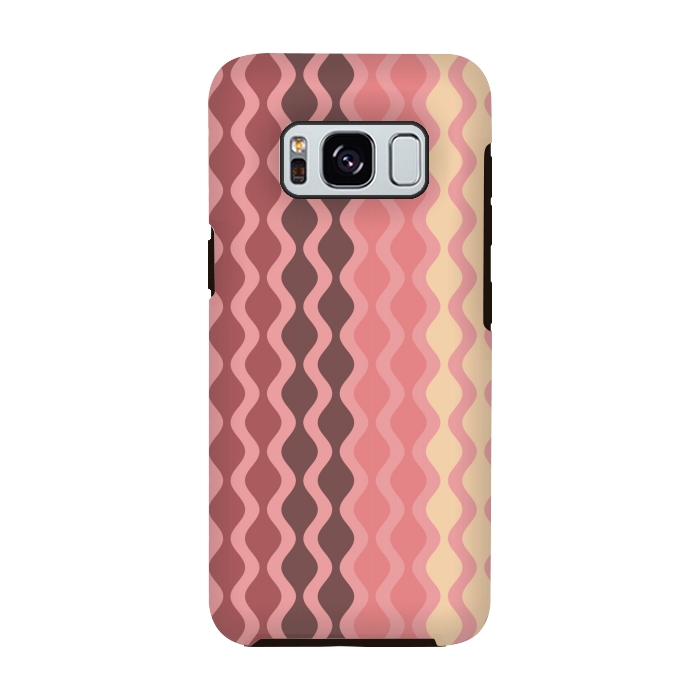 Galaxy S8 StrongFit Falling Waves in Pink and Brown by Paula Ohreen
