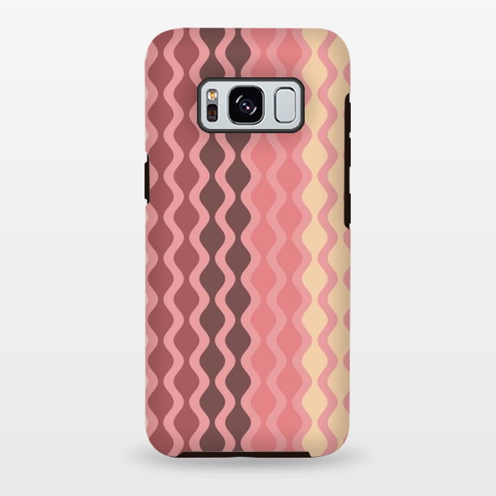Galaxy S8 plus StrongFit Falling Waves in Pink and Brown by Paula Ohreen