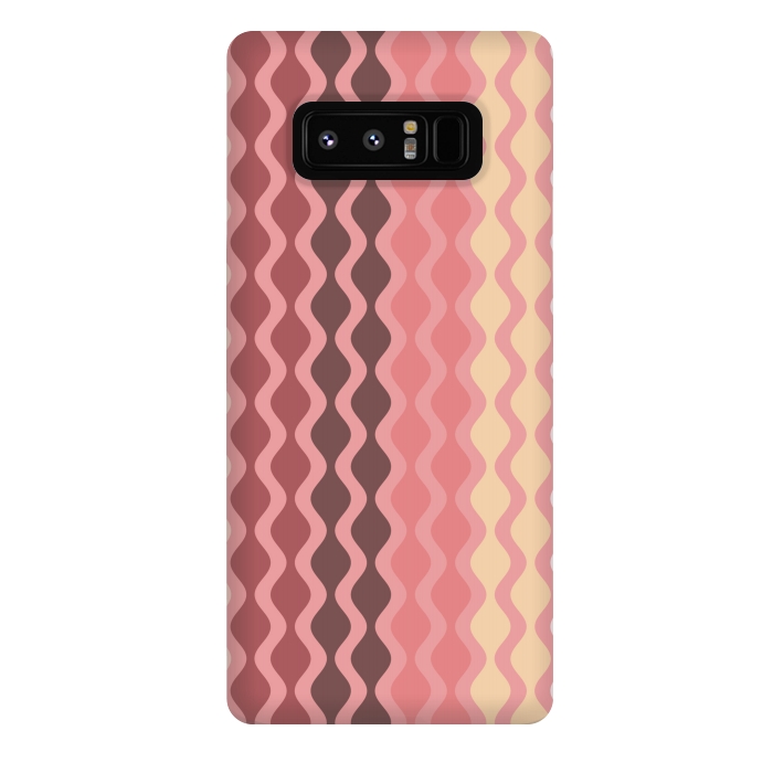 Galaxy Note 8 StrongFit Falling Waves in Pink and Brown by Paula Ohreen