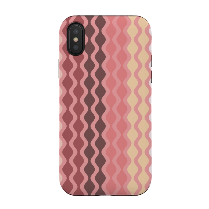 iPhone Xs / X StrongFit Falling Waves in Pink and Brown by Paula Ohreen