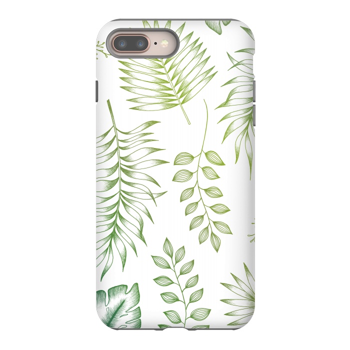 iPhone 7 plus StrongFit Tropical Leaves by Barlena