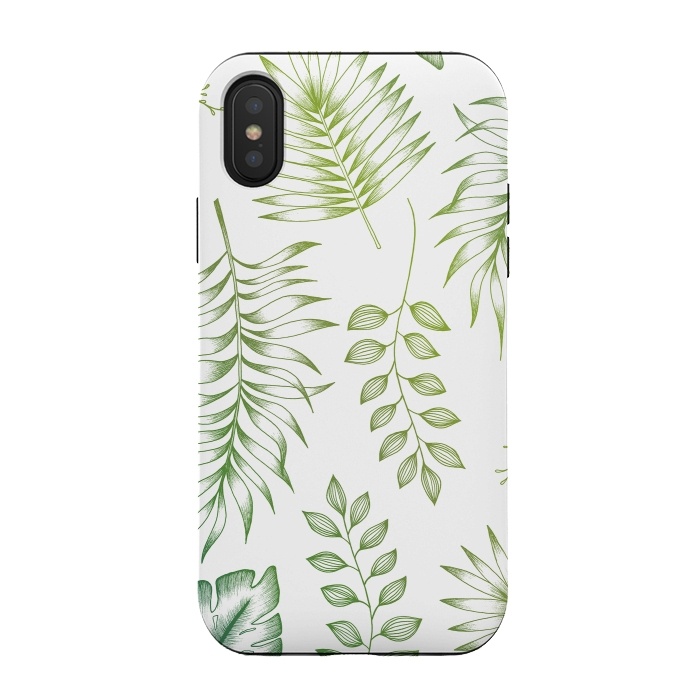 iPhone Xs / X StrongFit Tropical Leaves by Barlena