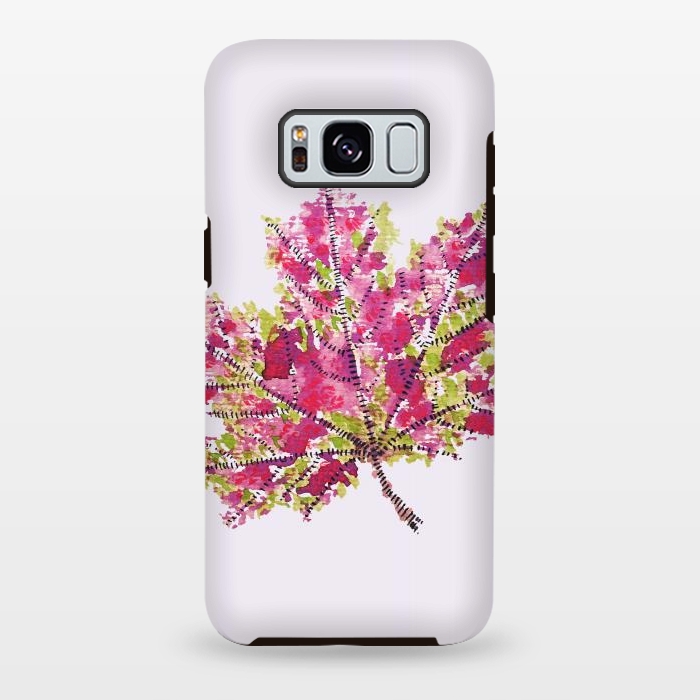 Galaxy S8 plus StrongFit Colorful Watercolor Autumn Leaf by Boriana Giormova