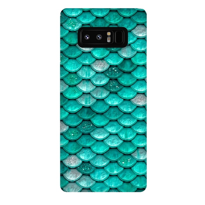 Galaxy Note 8 StrongFit Mint Glitter Metal Mermaid Scales by  Utart