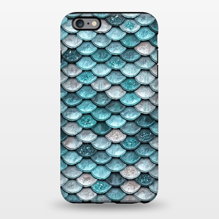 iPhone 6/6s plus StrongFit Silver and Blue Metal Glitter Mermaid Scales by  Utart