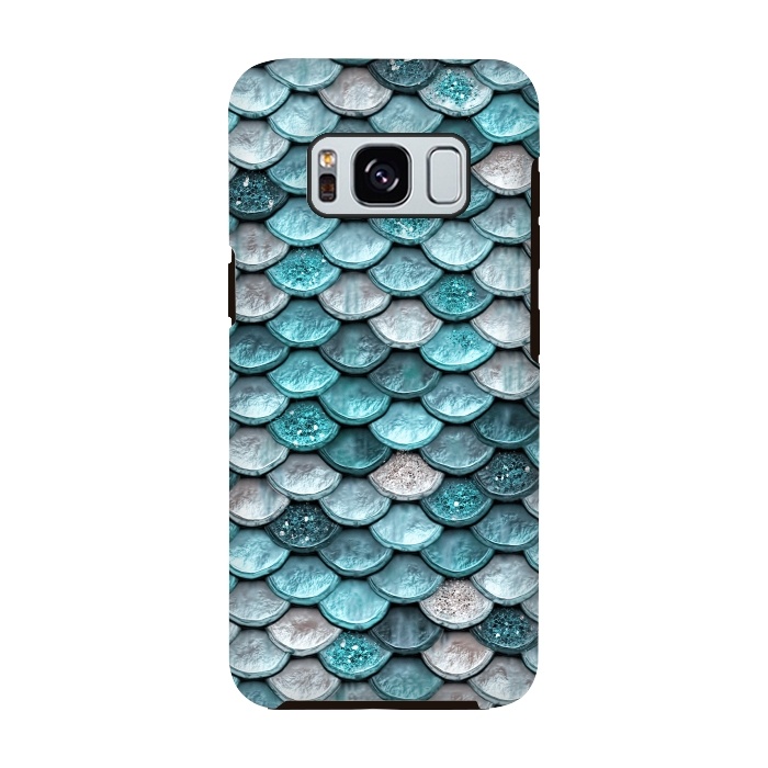 Galaxy S8 StrongFit Silver and Blue Metal Glitter Mermaid Scales by  Utart