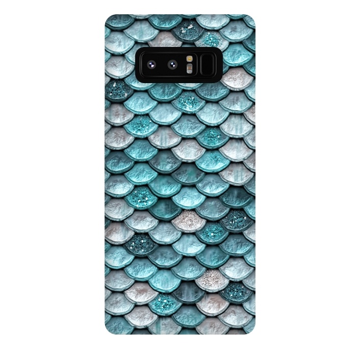 Galaxy Note 8 StrongFit Silver and Blue Metal Glitter Mermaid Scales by  Utart