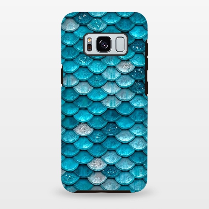 Galaxy S8 plus StrongFit Blue Metal Mermaid Glitter Scales by  Utart