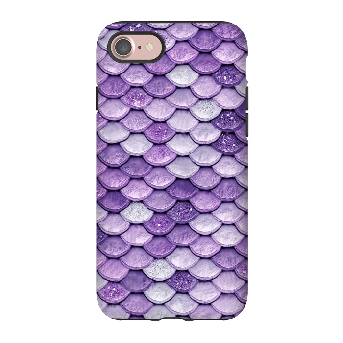 iPhone 7 StrongFit Purple Metal Glitter Mermaid Scales by  Utart