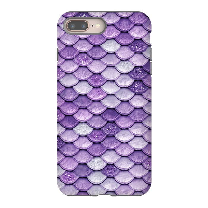 iPhone 7 plus StrongFit Purple Metal Glitter Mermaid Scales by  Utart