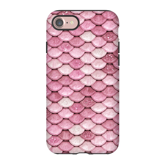 iPhone 7 StrongFit Pink Glitter Mermaid Scales by  Utart