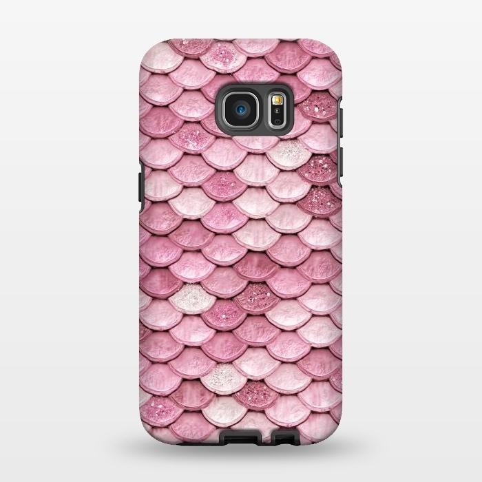 Galaxy S7 EDGE StrongFit Pink Glitter Mermaid Scales by  Utart