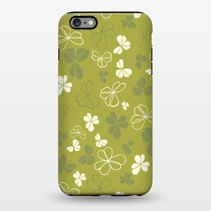 iPhone 6/6s plus StrongFit Lucky Clover in Green and White by Paula Ohreen