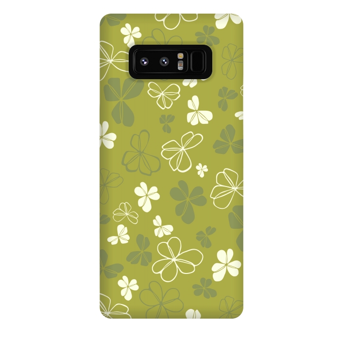 Galaxy Note 8 StrongFit Lucky Clover in Green and White by Paula Ohreen
