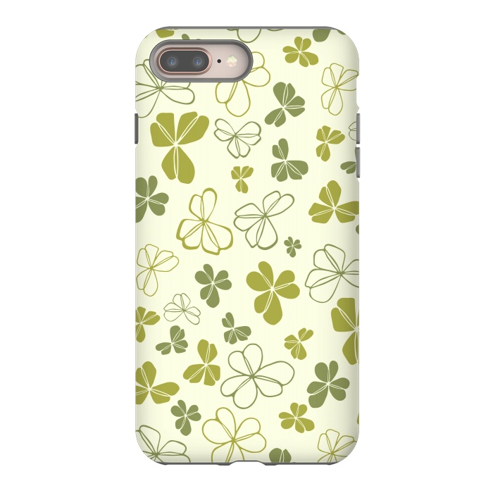 iPhone 7 plus StrongFit Lucky Clover in Cream and Green by Paula Ohreen