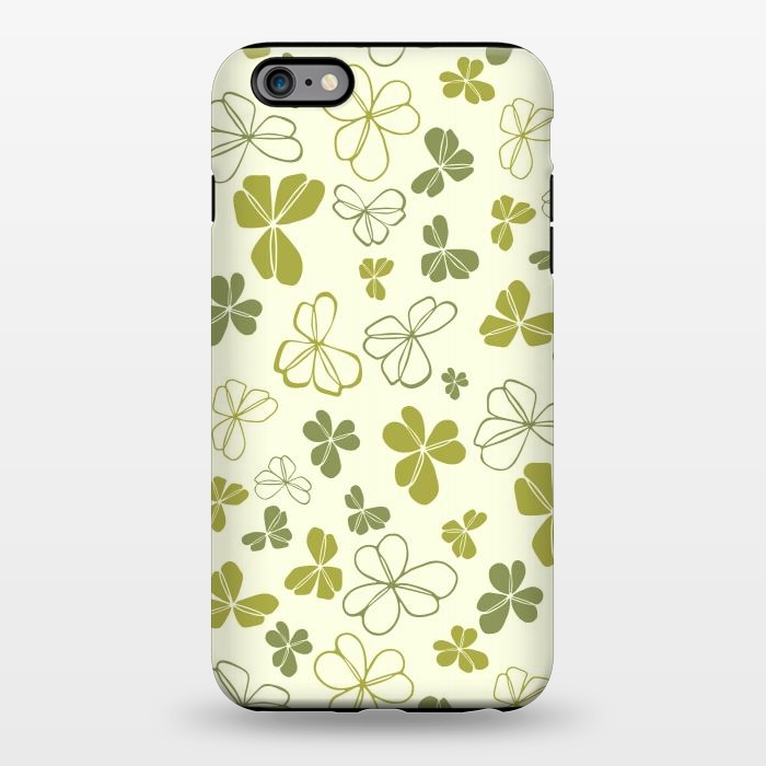 iPhone 6/6s plus StrongFit Lucky Clover in Cream and Green by Paula Ohreen