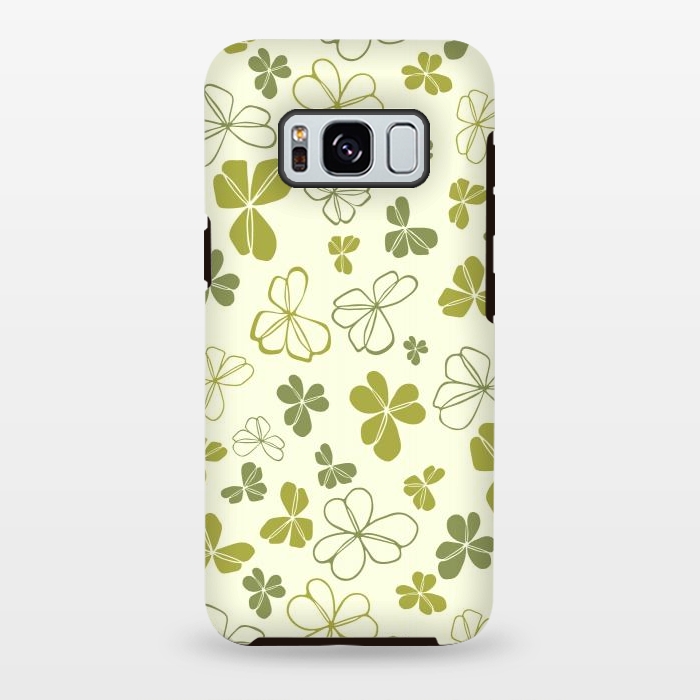 Galaxy S8 plus StrongFit Lucky Clover in Cream and Green by Paula Ohreen