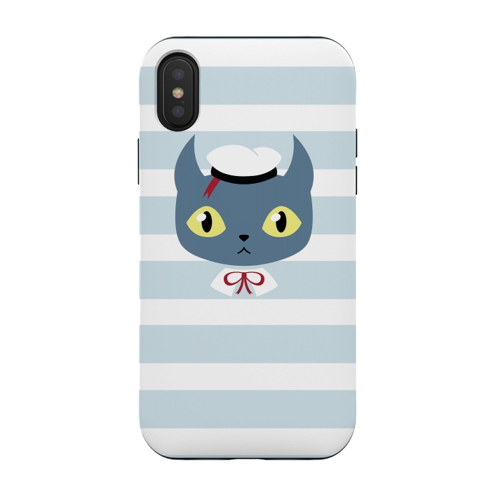 iPhone Xs / X StrongFit Sailor cat by Laura Nagel