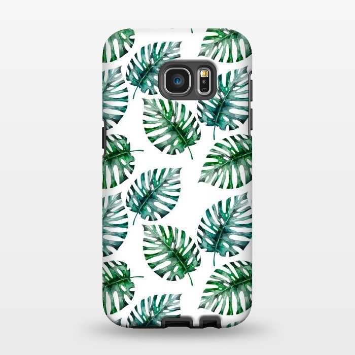 Galaxy S7 EDGE StrongFit Aloha Monstera Pattern by  Utart