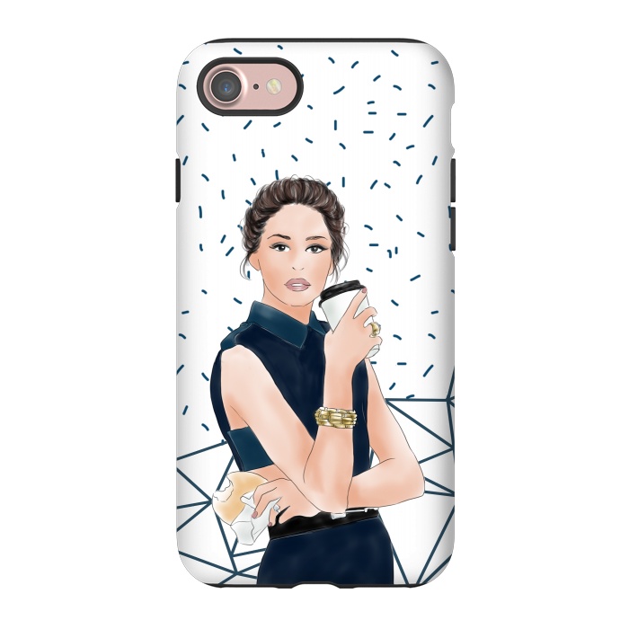 iPhone 7 StrongFit Fashion Girl with Coffee by DaDo ART